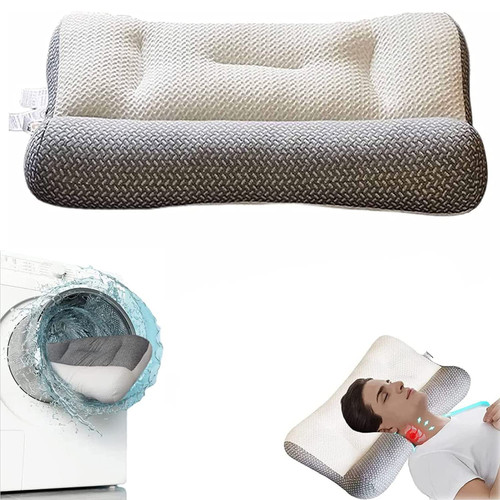 Yuvdargh Super Ergonomic Pillow,Adjustable Ergonomic Contour Orthopedic Bed Pillow,Neck and Shoulder Pain Pillow for All Sleeping Positions(White,29 * 18.9in)