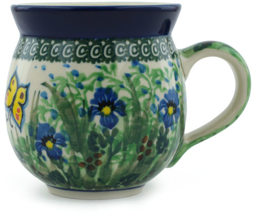 Polish Pottery Bubble Mug 12 oz Spring Garden UNIKAT