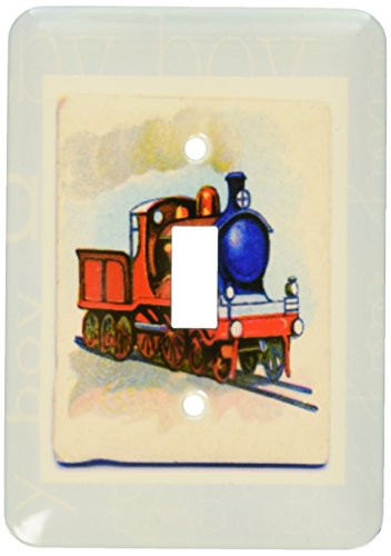 3dRose LLC lsp_35340_1 Vintage Red Blue Childs Train Single Toggle Switch