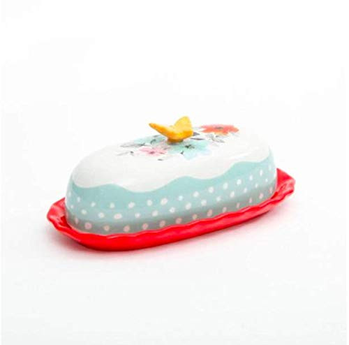 The Pioneer Woman Flea Market Decorated Floral 6.4 Butter Dish, Dishwasher Safe by The Pioneer Woman