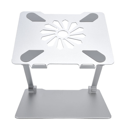 VTOSEN Aluminium Alloy Laptop Stand - Regulable Height Ergonomic Computer Riser with Cooling Bracket - Ideal Notebook Stand for Desk - Portable & Sturdy Keyboard Stand for Comfortable Computing
