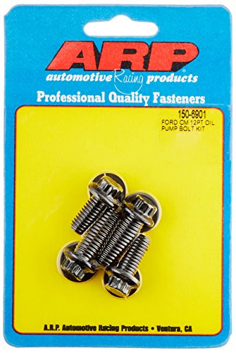 ARP 150-6901 Oil Pump Bolt Kit For Select Ford Applications, 3/8" And 5/16" 4 Piece Kit, 12-Point Style