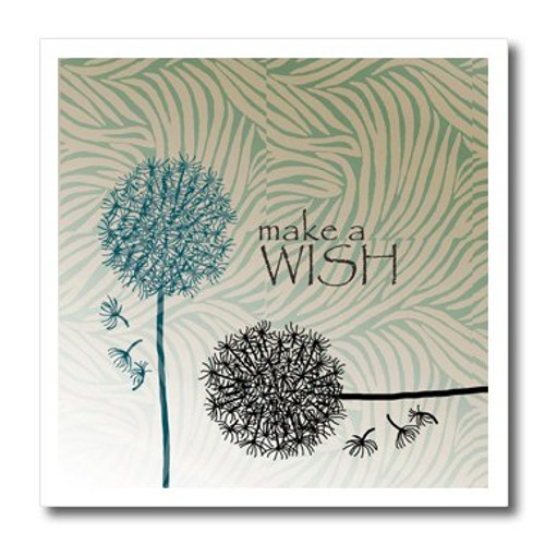 3dRose ht_63555_3 Inspired Teal Make A Wish Dandelion Flowers Iron on Heat Transfer, 10 by 10", for White Material 3dRose ht_63555_3 Inspired Teal Make A Wish Dandelion Flowers Iron on Heat Transfer, 10 by 10", for White Material