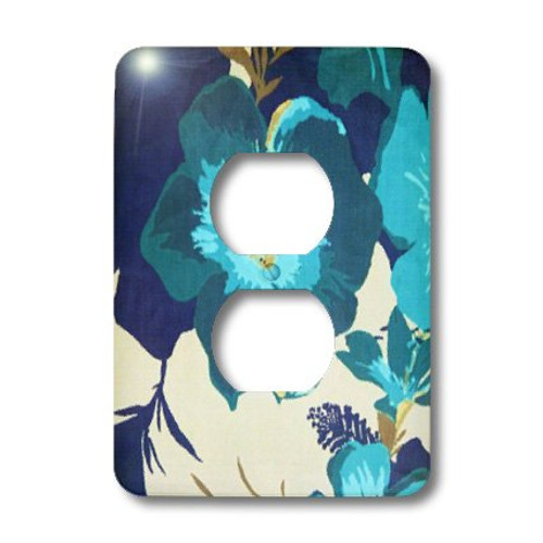 3dRose lsp_27130_6 Hibiscus Painted Blue 2-Plug Outlet Cover
