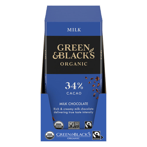 Green & Black's Organic Milk Chocolate Bar, 34% Cacao, 10 - 3.17 oz Packs Green & Black's Organic Milk Chocolate Bar, 34% Cacao, 10 - 3.17 oz Packs