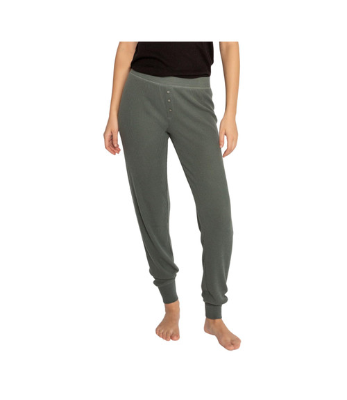 PJ Salvage Women's Loungewear Textured Essentials Jammie Pant, Sage Leaf, M