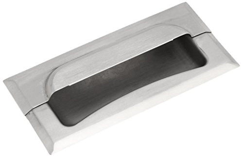 Uxcell Rectangle Cupboard Drawer Flush Pull Handle, 62mm x 108mm, Silver Tone