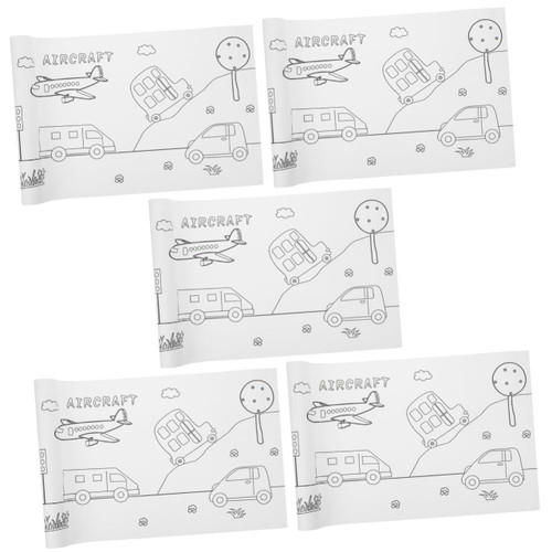 EXCEART Kids Crafts 5 Rolls Drawing Paper Art Paper for Crafts for Paint Paper Adhesive Wall Poster DIY Painting Paper Coloring Sketch Paper for Drawing Coloring Paper Kid Crafts