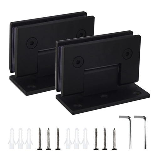 2Pcs Shower Door Hinges 90 Degree Stainless Steel Glass Frameless Clip 8-12mm Wall to Glass Bathroom Door Hinges