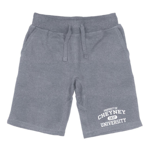 W REPUBLIC Cheyney University of Pennsylvania Wolves Property Shorts Fleece Drawstring Heather Grey Large