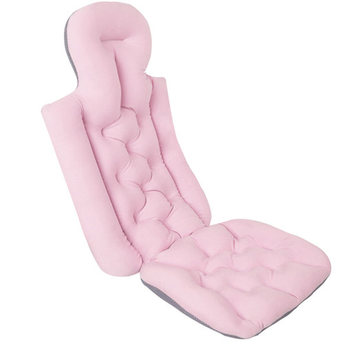 Full Body Bath Pillow Adult Bathtub Pillow Bath Pillows for Tub Neck Back Support Quick Dry Ergonomic Headrest Cushion (Pink Lengthened, 31x14 inch)