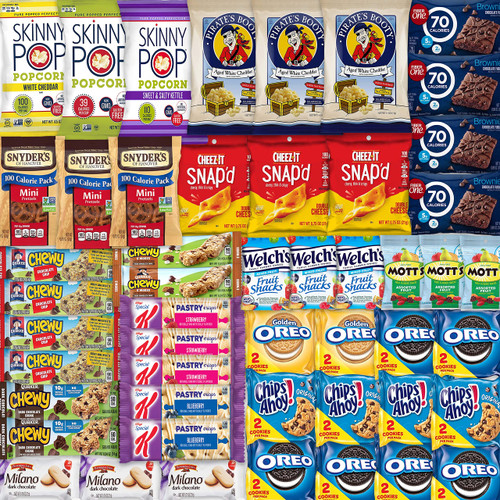 Low Calorie Snacks for Weight Loss - Snacks Variety Pack with 100 Calorie Snacks - Low Calorie Care Package with Cookies, Popcorn, Chips, Brownies & Fruit Snacks (50 Count) by Bussin Boxes
