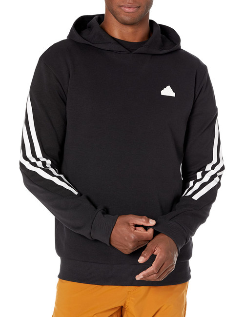adidas Men's Future Icon 3-Stripes Hoodie, Black/White, X-Large