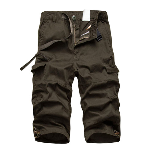 Men's Capri Long Cargo Shorts Classic Twill Elastic Below Knee Short Casual Relaxed Fit Cotton 3/4 Short Pants (ArmyGreen,X-Large) Men's Capri Long Cargo Shorts Classic Twill Elastic Below Knee Short Casual Relaxed Fit Cotton 3/4 Short Pants (ArmyGreen,X-Large)