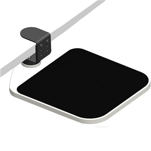 Niciksty Clamp on Mouse Platform, Clip on Mouse Pad Rotating 360, Ergonomic Mouse Platform Under Desk, Slide Out Mouse Tray for Home, Office to Save Space