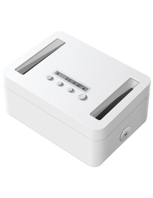 Vaydeer Metal Timed Lock Box,Phone lock Box with Child Lock and LED Display,Once locked?No Override,Self-Control Timer Locker for Phones, Snacks, Alcohol or Other Temptations Up to 365 days