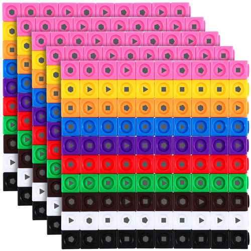 Libima 500 Pieces Math Manipulatives Cubes Set Number Toy Blocks Linking Colorful Cubes Math Cubes for Aged 6+ Counting Cubes Blocks Educational Cube Toys Math Counter Preschool Learning Activities