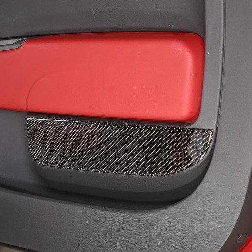 HAPPYHORSE Car Carbon Fiber Sticker Compatible with Fiat 500 2010-2019 Real Carbon Fiber Sticker Decal Interior Trim Cover Accessories (Door Panel)