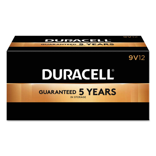 Duracell CopperTop Alkaline Batteries with Duralock Power Preserve Technology, 9V, 12/Pk