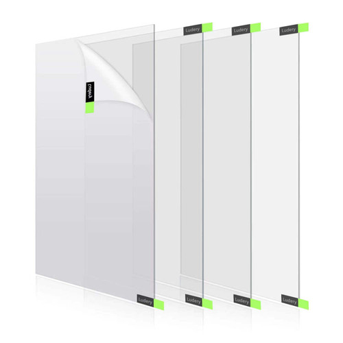 Ludery 4pack 12x24 Clear Acrylic Sheets 1/8 Thick, 12x24" Plexiglass Sheets 1/8 inch Thick - 3mm Cast Acrylic Plexiglass Sheet for Sign, Photo Frame, Craft, DIY Display Projects