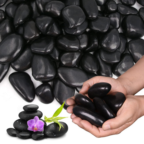 Lechloris 20Ib Black River Rocks for Landscaping-Polished Pebbles for Plants-Garden Decorative Stones-1-2" Large Plant Rocks,Ideal for Aquarium, Home Decor Lechloris 20Ib Black River Rocks for Landscaping-Polished Pebbles for Plants-Garden Decorative Stones-1-2" Large Plant Rocks,Ideal for Aquarium, Home Decor