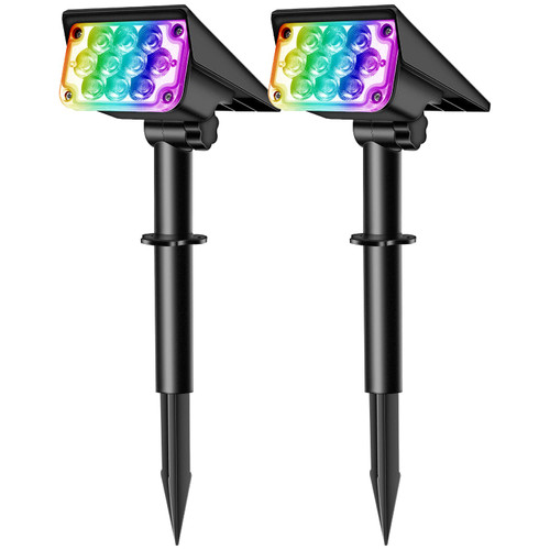 20 LEDs Solar Spotlights Outdoor,IP65 Waterproof Solar Powered Landscape Spotlights 2-in-1 Wall Light, Outdoor Solar Landscaping Lights Auto On/Off for Yard Garden 2Pack (RGB) 20 LEDs Solar Spotlights Outdoor,IP65 Waterproof Solar Powered Landscape Spotlights 2-in-1 Wall Light, Outdoor Solar Landscaping Lights Auto On/Off for Yard Garden 2Pack (RGB)