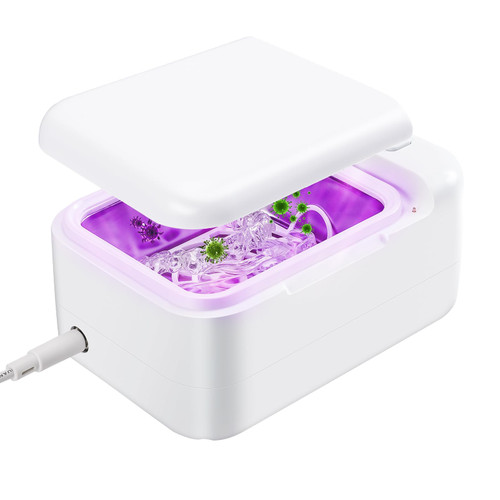 46kHz Ultrasonic Cleaner Machine Pro for Retainer, Dentures, Mouth Guard, Aligner, Whitening Trays and More