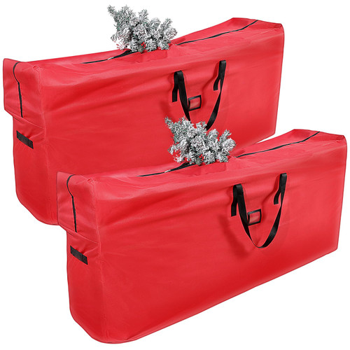 Abbylike 2 Pcs Christmas Tree Storage Bag Fits up to 9 ft Tall Artificial Disassembled Tree 600D Oxford Material Heavy Duty Xmas Storage Container Waterproof Duffle Bag Christmas Tree Bag
