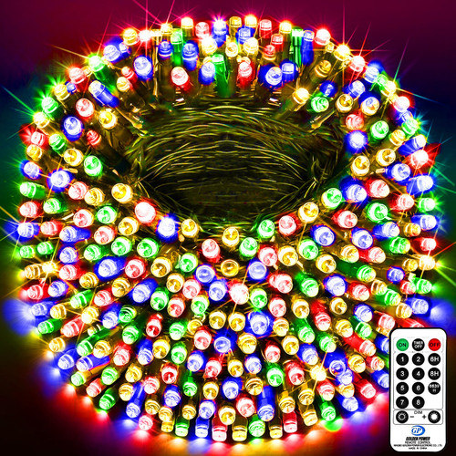 KNONEW Outdoor Christmas Lights 403FT 1000 LED String Lights 8 Modes & Timer Fairy Light Plug in Waterproof LED String Lights for Xmas Yard Tree Wedding Party Holiday Decorations (Multicolor)