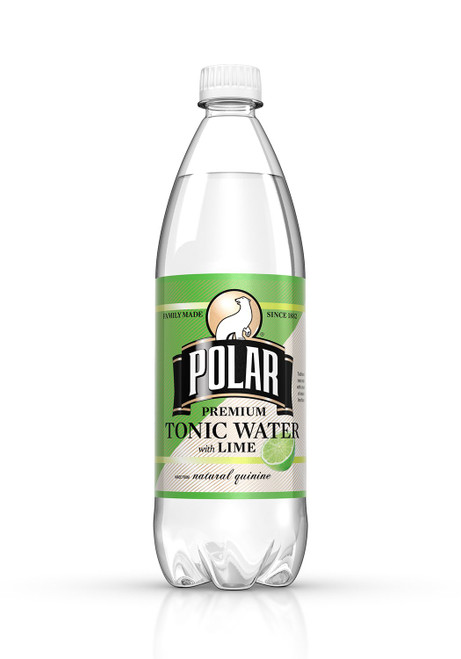 Polar Beverages Tonic Water with Lime, 33.8 Fluid Ounce (Pack of 12)