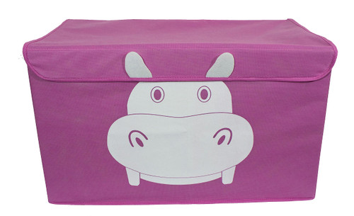 Katabird Hippo 4xSet Toy Storage Box for Boy and Girl - 16x12x40 Toy Chest Organizer for Kids - | Collapsible | Handles | Flip-Top Lids | - Fabric Foldable Bin for Playroom - Nursery Room Organization
