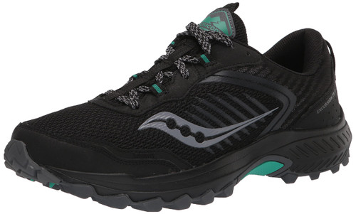 Saucony Women's Excursion TR15 Trail Running Shoe, Black/Jade, 10 Wide