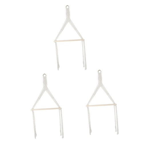 BESTOYARD 3 Pcs Wall-Mounted Storage Rack Macrame Decor Hanging Storage Shelf Hanging Floating Shelf Boho Tapestry Hanging Wall Decor Boho Decor Hanging Rope Shelves Display Rope Shelves Ram