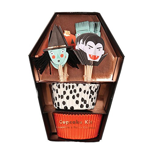 Meri Meri Halloween Cupcake Kit 45-2944, Set Includes 24 Liners and 24 Toppers