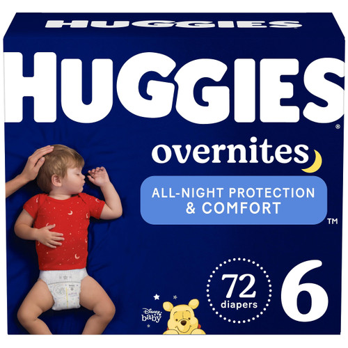 Huggies Overnites Size 6 Overnight Diapers (35+ lbs), 72 Ct