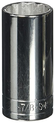 SK Hand Tool 42428 12 Point 3/8-Inch Drive Deep Socket, 7/8-Inch, Chrome