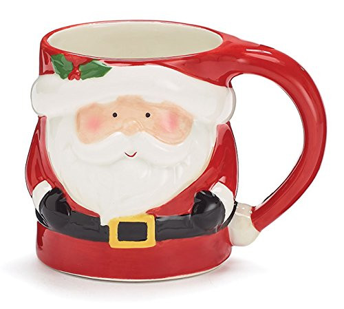 Burton and Burton Santa Claus Shape Ceramic Coffee Mug, 16 oz.