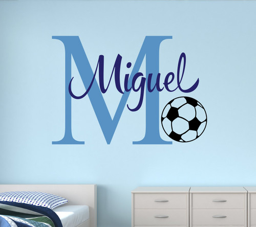 Custom Soccer Name Monogram Wall Decal - Nursery Wall Decals - Soccer Vinyl Wall Decals - Kids Room Decoration (30Wx22H) Custom Soccer Name Monogram Wall Decal - Nursery Wall Decals - Soccer Vinyl Wall Decals - Kids Room Decoration (30Wx22H)