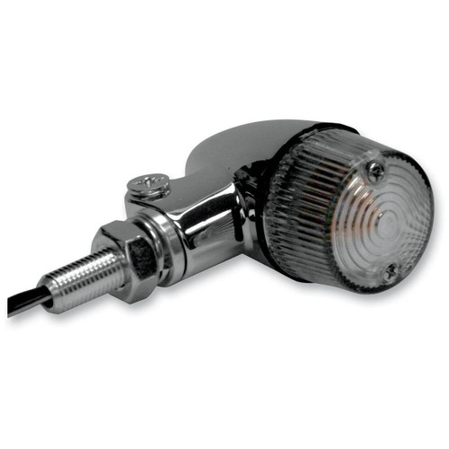 K&S Technologies Chrome Aluminum Marker Lights - Round #2 with Clear Lens - Single Filament