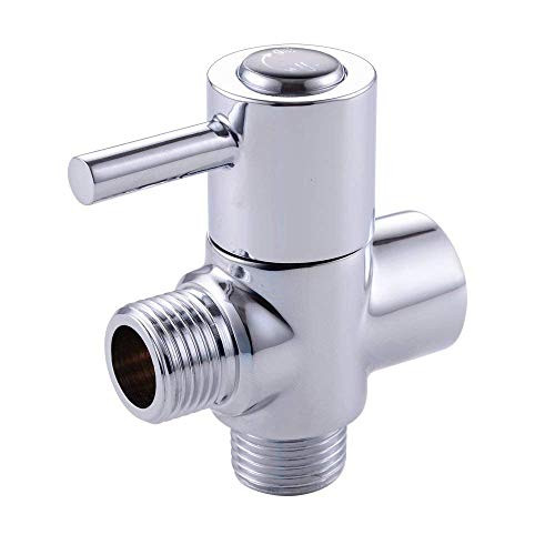 TUHUT Shower Arm Diverter Valve Bathroom Universal Shower System G 1/2 3-Way Component Replacement Part for Hand Held Showerhead and Fixed Spray Head Chrome