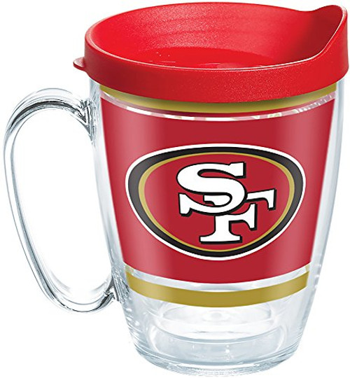 Tervis 1257493 NFL San Francisco 49ers Legend Tumbler with Wrap and Red Lid 16oz Mug, Clear Tervis 1257493 NFL San Francisco 49ers Legend Tumbler with Wrap and Red Lid 16oz Mug, Clear