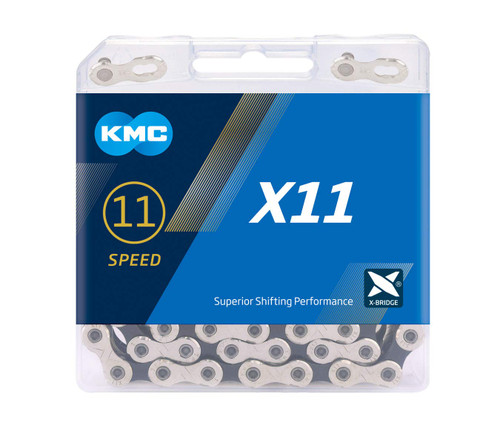 KMC X11 11 Speed Chain (Packaging May Vary), Silver/Black, 118 Link
