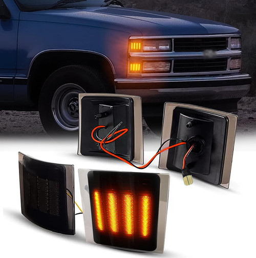 KDM LED Front Bumper Corner Side Marker Light Fit for Chevy Silverado C10 C/K 1500 2500 3500 Blazer Suburban Tahoe 1994-1998 Pickup Truck,Corner Signal Lamp Smoked Lens Bright Amber,4Pack KDM LED Front Bumper Corner Side Marker Light Fit for Chevy Silverado C10 C/K 1500 2500 3500 Blazer Suburban Tahoe 1994-1998 Pickup Truck,Corner Signal Lamp Smoked Lens Bright Amber,4Pack