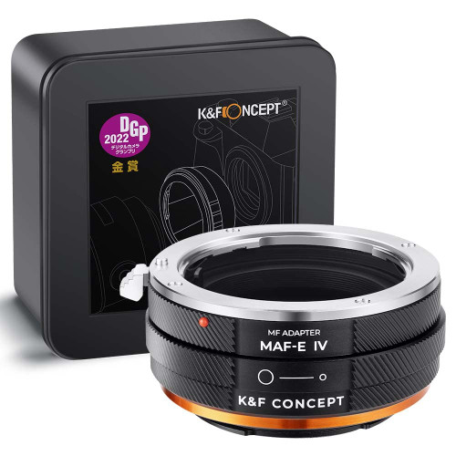 K&F Concept IV PRO MAF-NEX Lens Mount Adapter Manual Focus Compatible with Minolta AF/Sony Alpha A Series Lens to Sony-E NEX Mount Camera Body with Matting Varnish Design