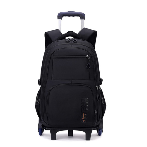 EKUIZAI Solid Color Large Capacity Trolley Bags Secondary School Boys Backpack Elementary School Outdoor Rolling Daypack with Wheels