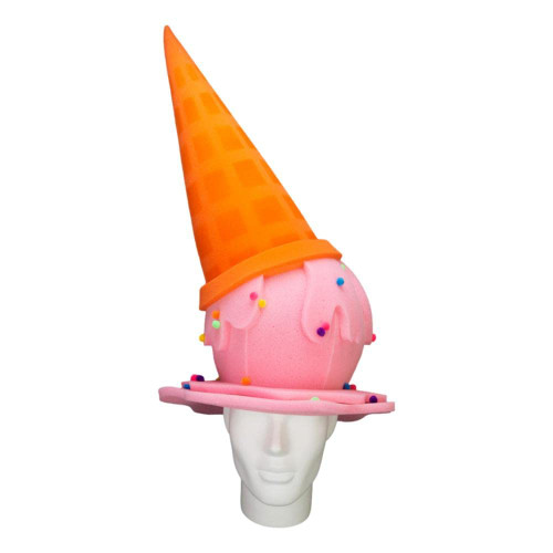 FOAM PARTY HATS: Ice Cream Cone Hat - Ice Cream Party Hat - Party Decor Hat - Ice Cream Birthday - Fun Party Hat - Photo Booth Props