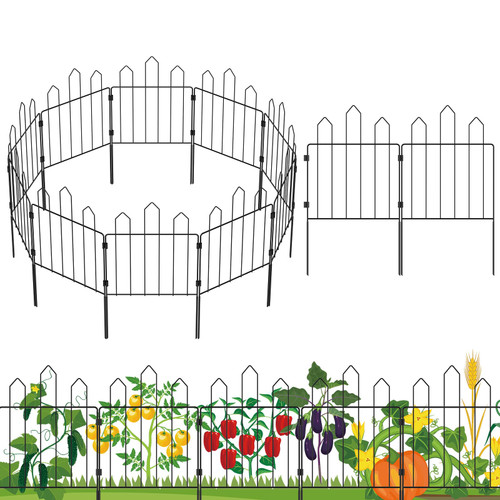 Decorative Garden Fence Animal Barrier Fence 25 Pack Metal Wire Garden Fencing Border Panels 26ft (L) x 23.6in (H) No Dig Small Fence Outdoor Rustproof Flower Bed Edging Borders for Dogs Decorative Garden Fence Animal Barrier Fence 25 Pack Metal Wire Garden Fencing Border Panels 26ft (L) x 23.6in (H) No Dig Small Fence Outdoor Rustproof Flower Bed Edging Borders for Dogs