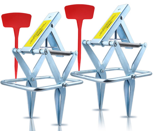 2 Pcs Mole Traps,Galvanized Steel Mole Scissor Trap,Reusable Mole Gopher Traps,Mole Killer,Easy Set Mole Eliminator Trap for Lawns