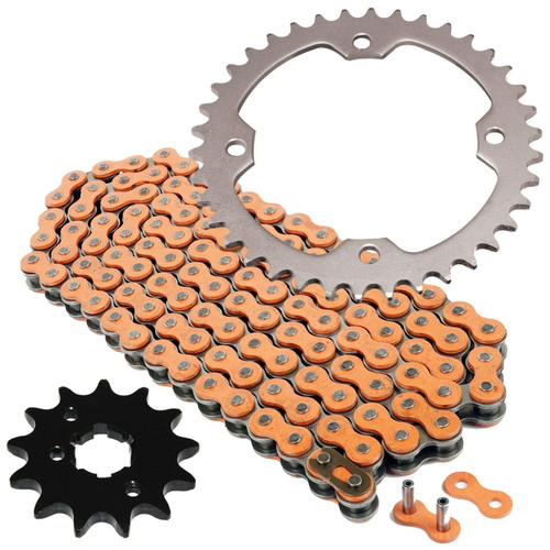 Caltric Orange Drive Chain And Sprockets Kit Compatible with Yamaha Raptor 350 Yfm350R 2004-2013 Caltric Orange Drive Chain And Sprockets Kit Compatible with Yamaha Raptor 350 Yfm350R 2004-2013