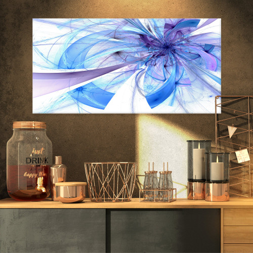 Designart PT11982-32-16 Blue Large Fractal Flower Pattern Modern Floral Canvas Wall Art, 32x16, Black Designart PT11982-32-16 Blue Large Fractal Flower Pattern Modern Floral Canvas Wall Art, 32x16, Black